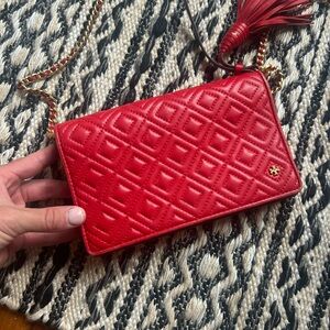 Tory Burch red clutch crossbody